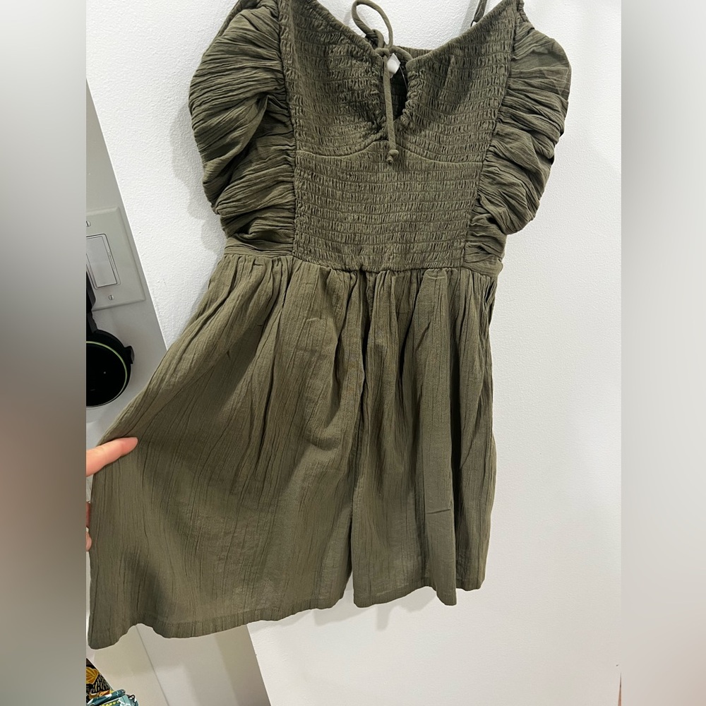 Aerie Smocked Keyhole Romper NWT
